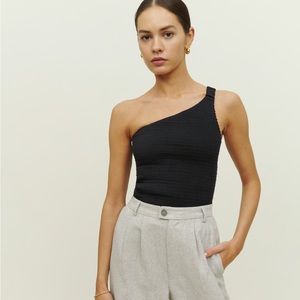 Reformation holly rouched top linen